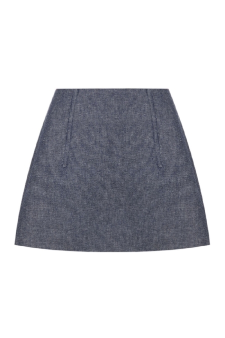 Twill Skirt, Straight, Ab Blue Nuit