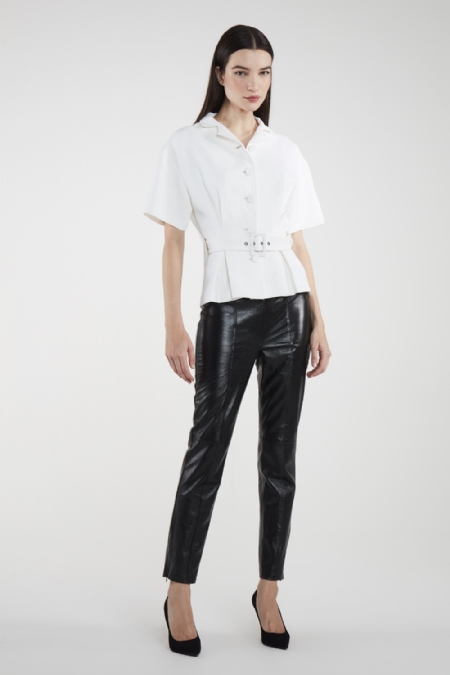 Donine Leather Pants I Black