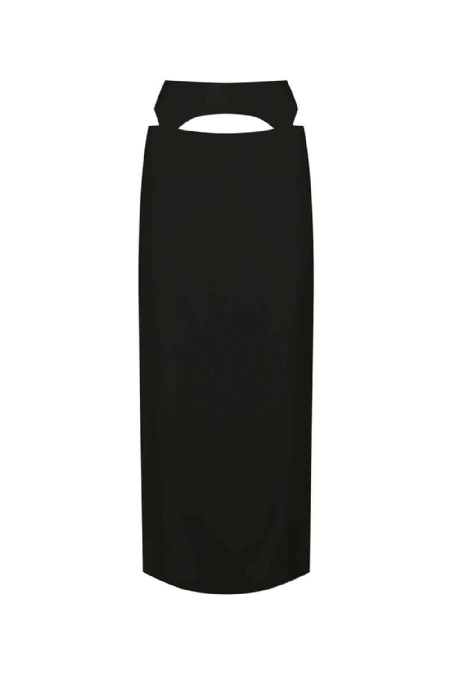 Midi Crepe Skirt Goddess I Black