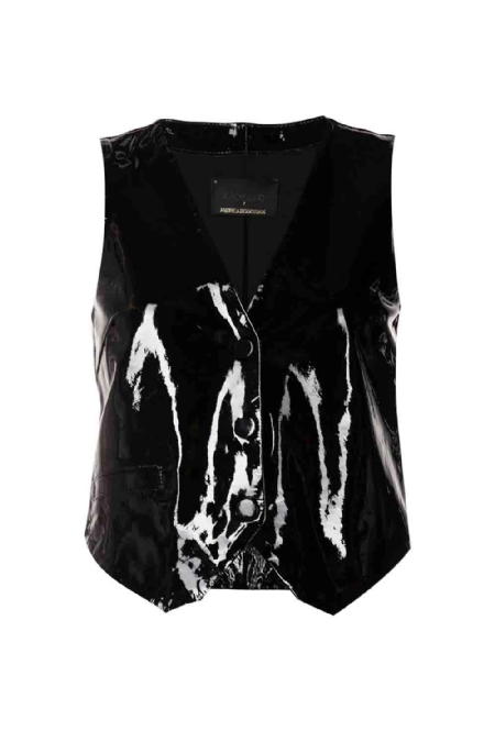 Dion Leather Vest I Black