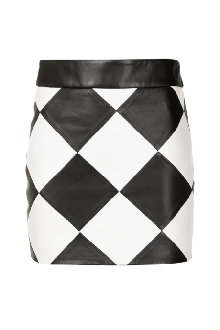 Mini Leather Skirt Destination I Bg Black-White