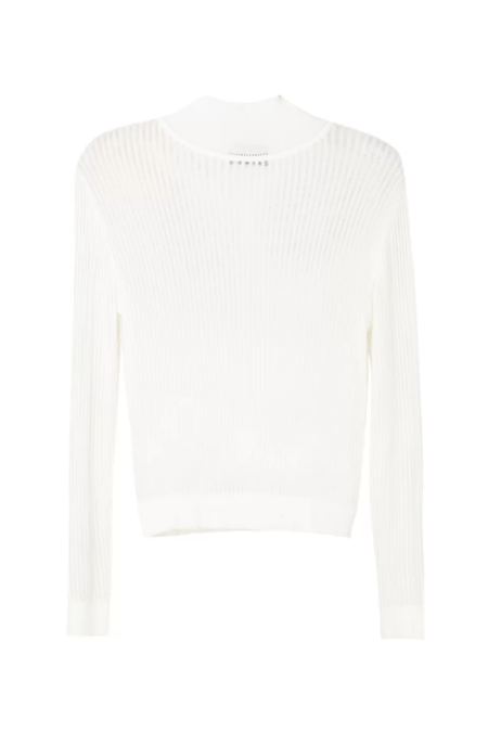 Domenia I Long-Sleeved Knit Blouse Off White