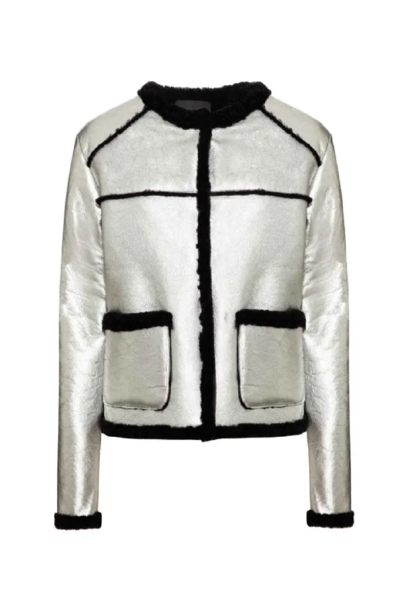 Dinka Leather Jacket I Gris Perle - Black