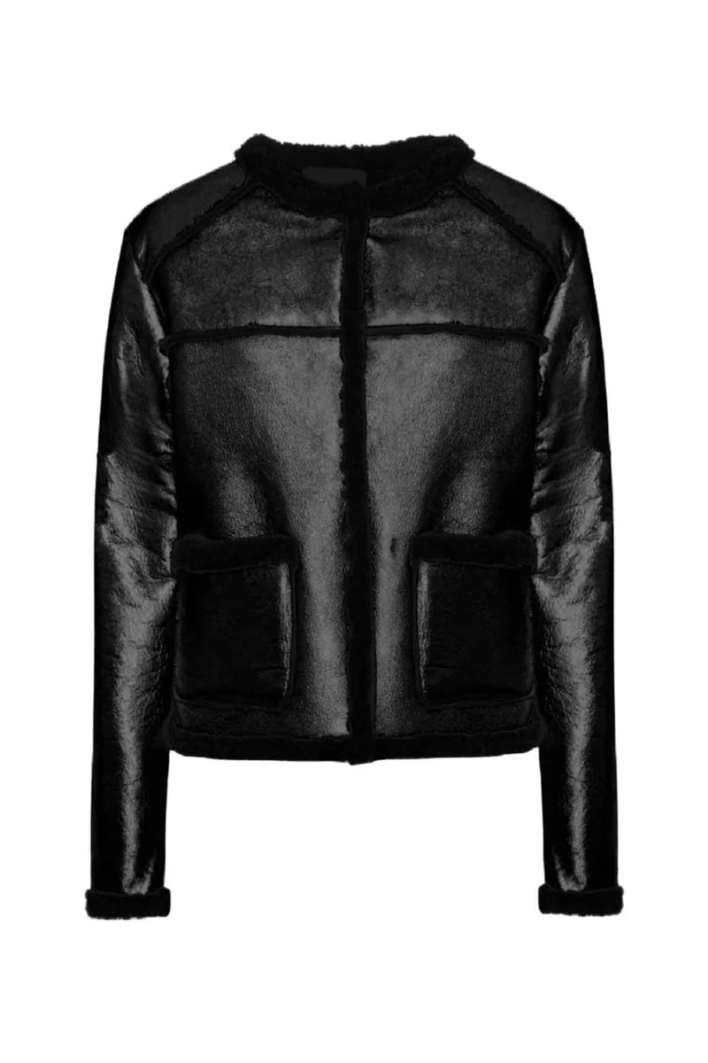 Dinka Leather Jacket I  Black-Black 