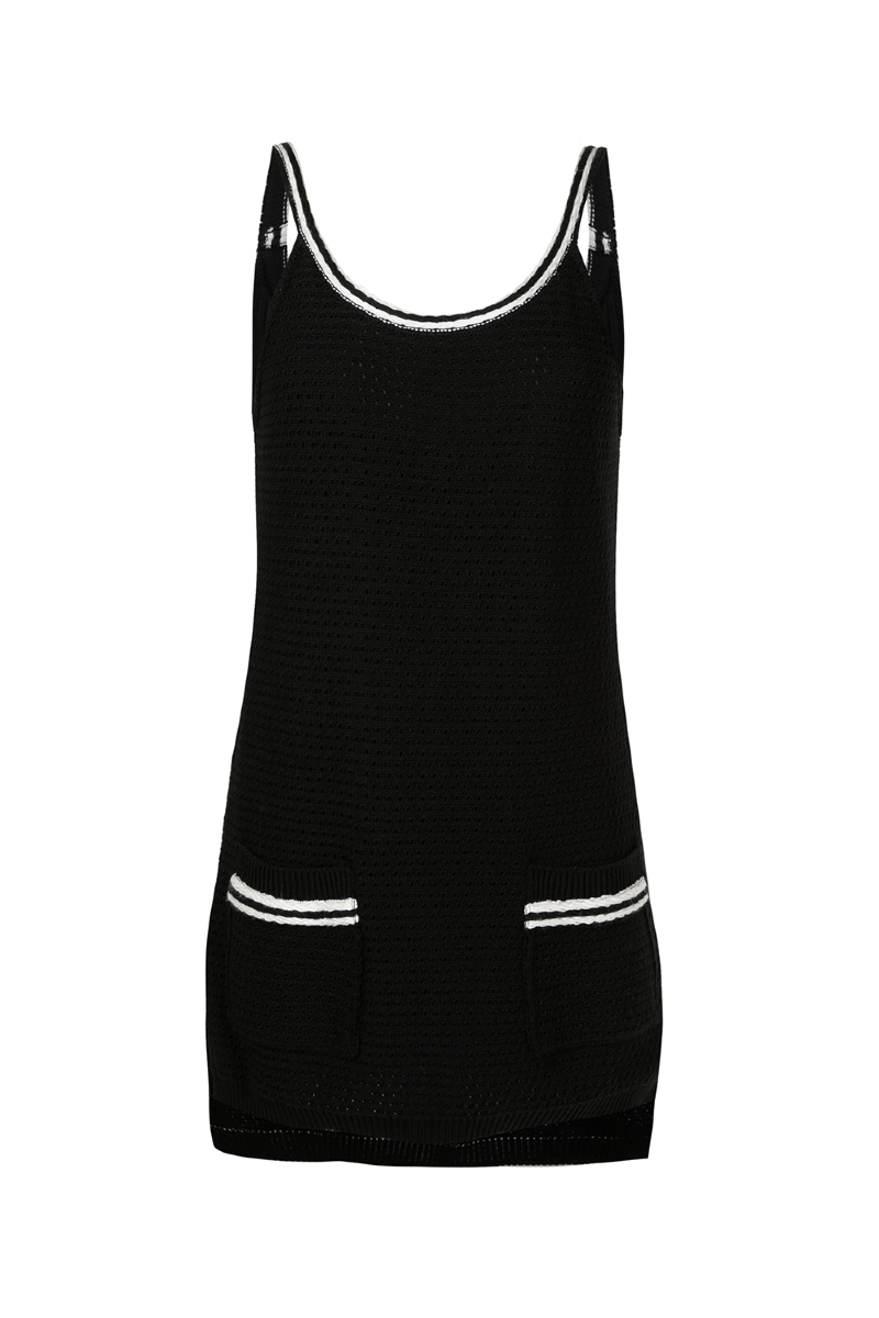Ely Knit Dress  Black-Off White