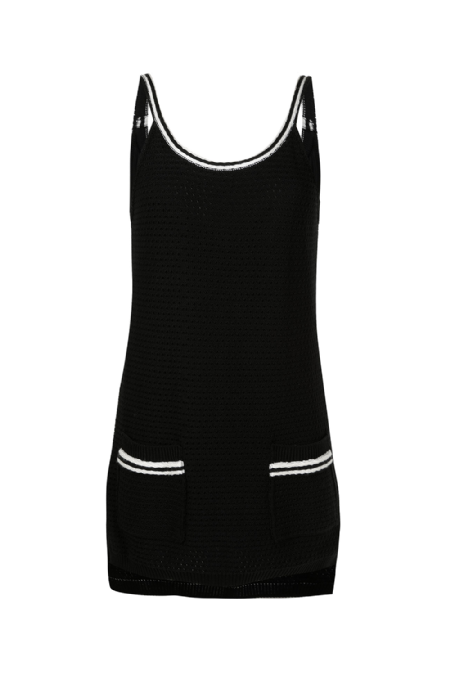 Ely Knit Dress  Black-Off White