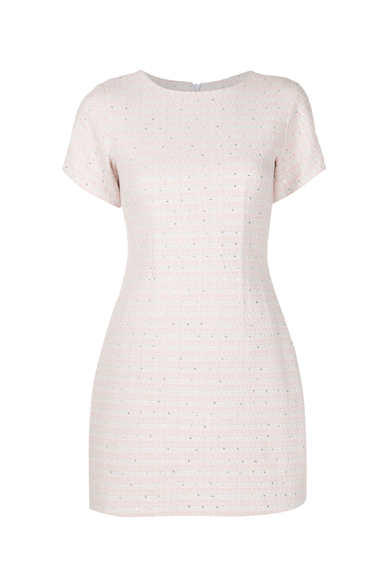Tweed Dress Pink Tulle