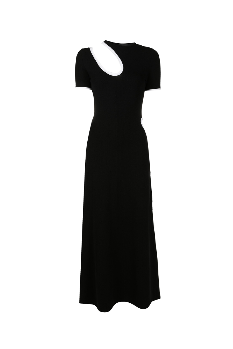 Enge Knit Dress Black-White