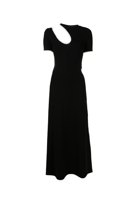 Enge Knit Dress Black-White
