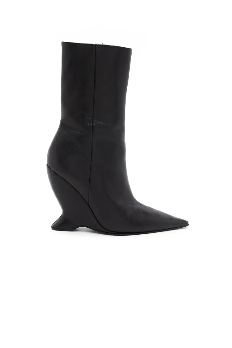 Evina Leather Boot Black
