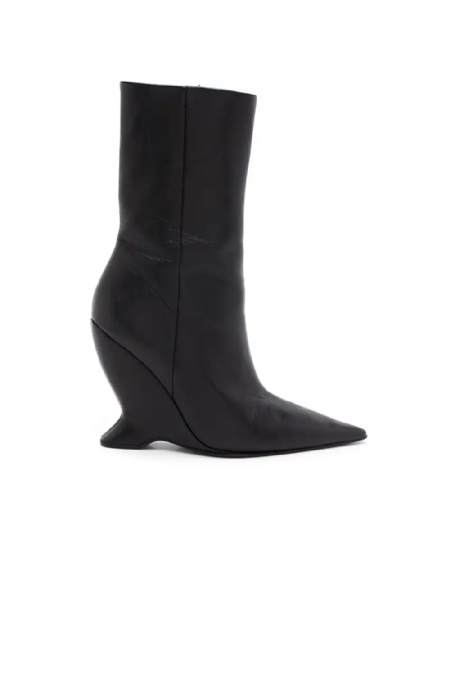 Evina Leather Boot Black