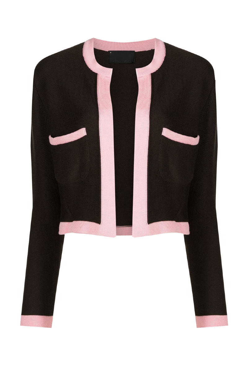 Ebeach Knit Cardigan Brown-Pink Tulle