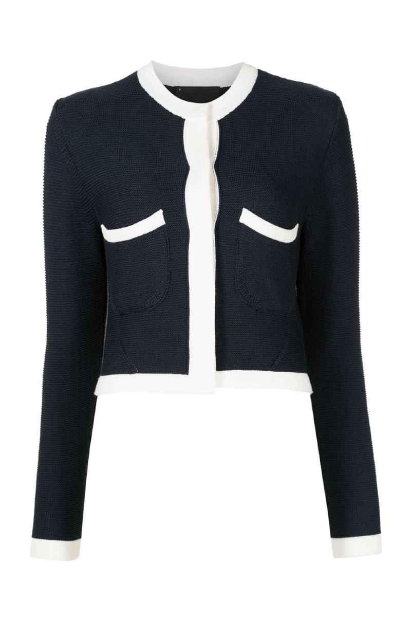 Ebeach Knit Cardigan  Blue Nuit-Off White