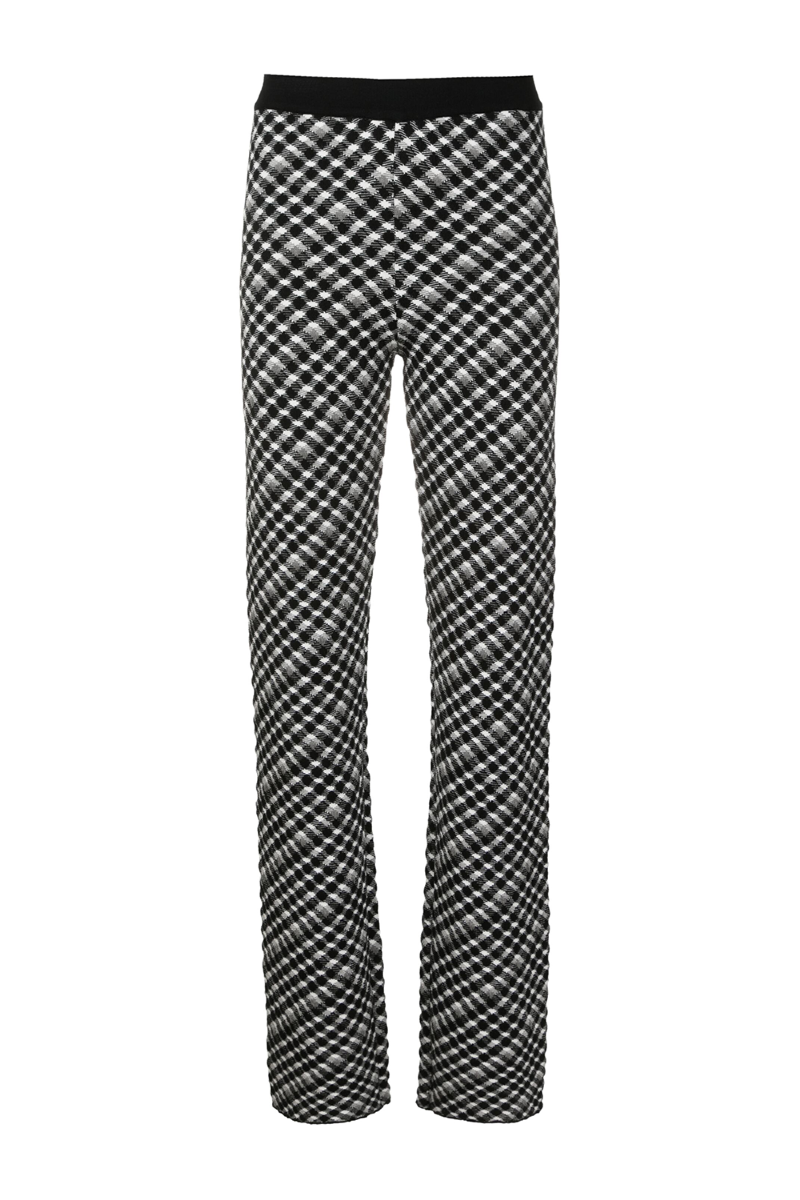 Ermione Grid Knit Pants  Black-Off White