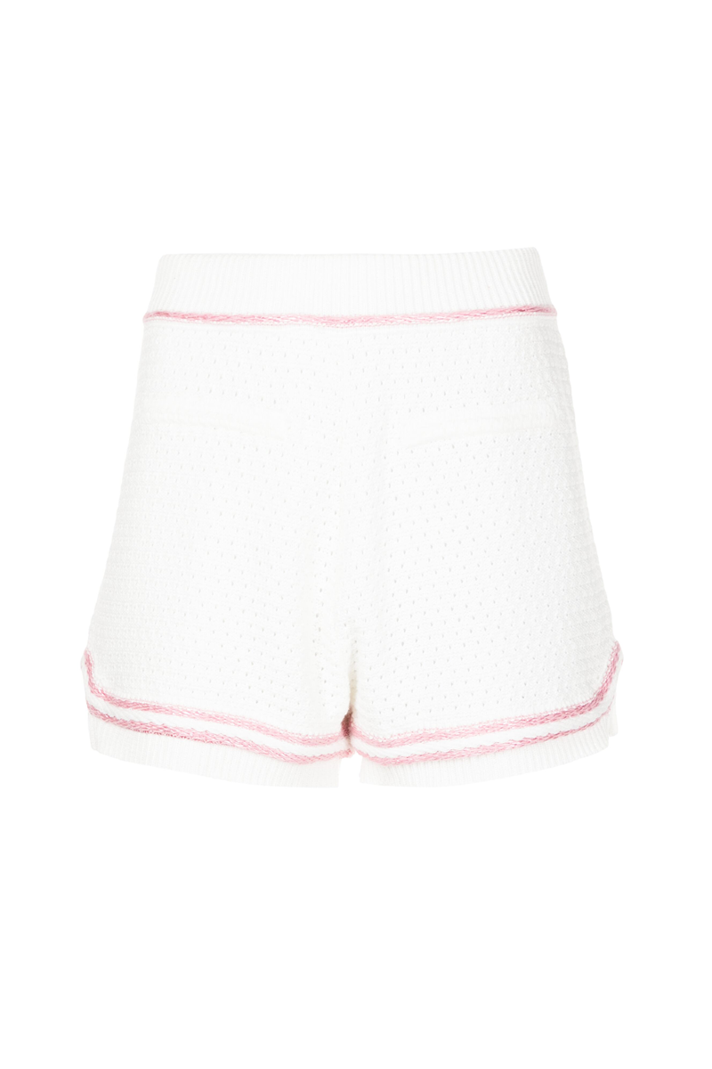 Ely Knit Shorts Off White-Pink Tulle