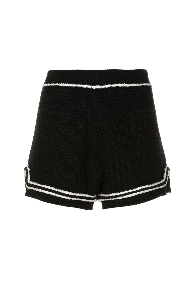 Ely Knit Shorts  Black-Off White