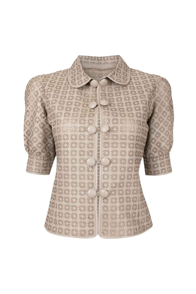 Evlun Leather Shirt Etoupe
