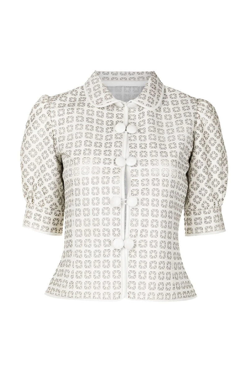 Evlun Leather Shirt White