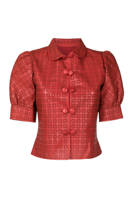 Evlun Leather Shirt Rouge