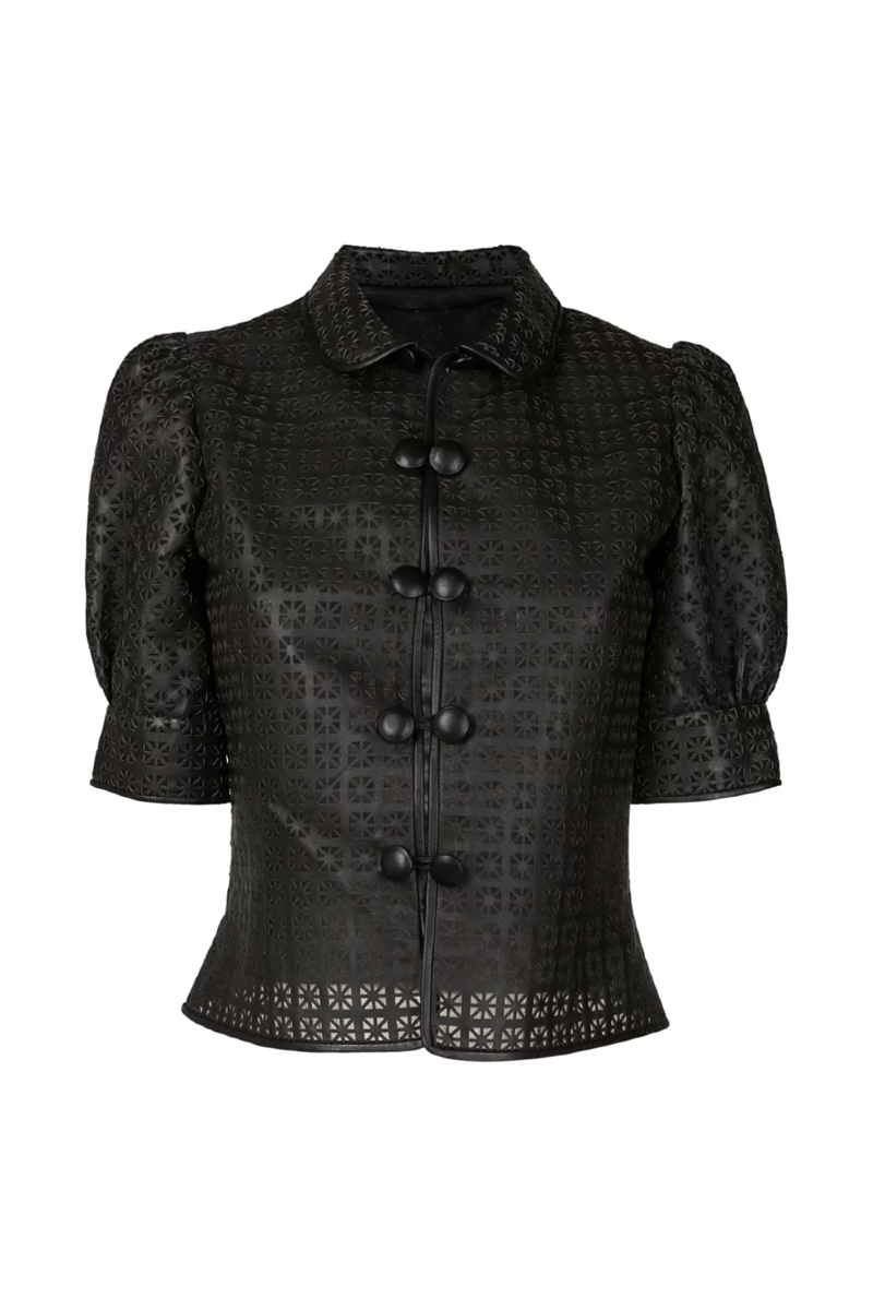 Evlun Leather Shirt Black