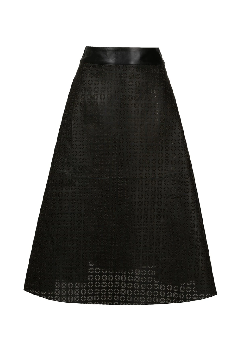 Elliot Leather Skirt Black