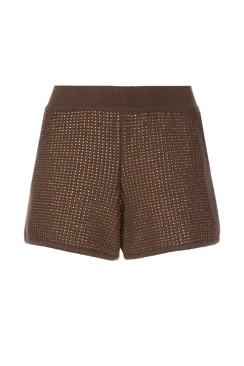 Esme Rhinestone Shorts  Brown 