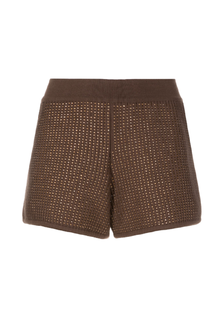 Esme Rhinestone Shorts  Brown 