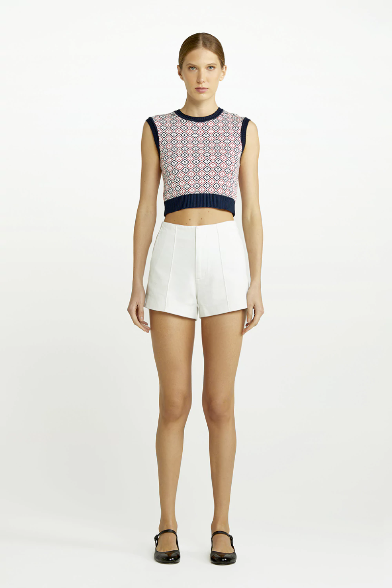 Edunia Knit Tank Top Blue Nuit - Rouge