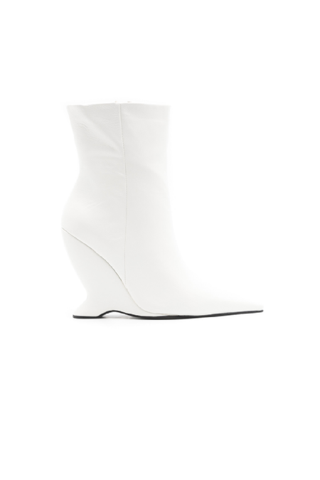 Evina Leather Boot White