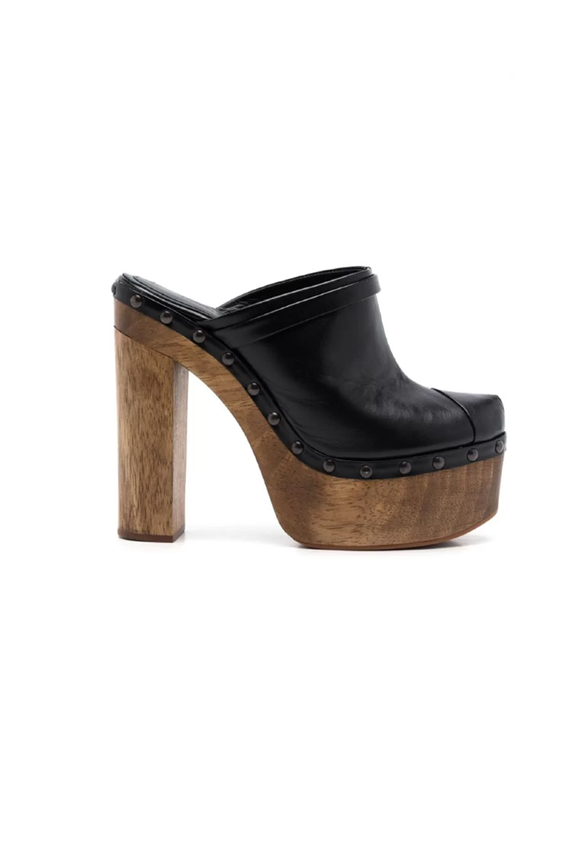 Ema Leather Clog Black