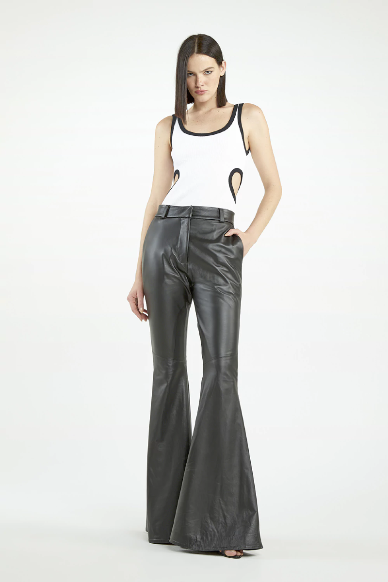Euniss Knit Tank Top I  White-Black 