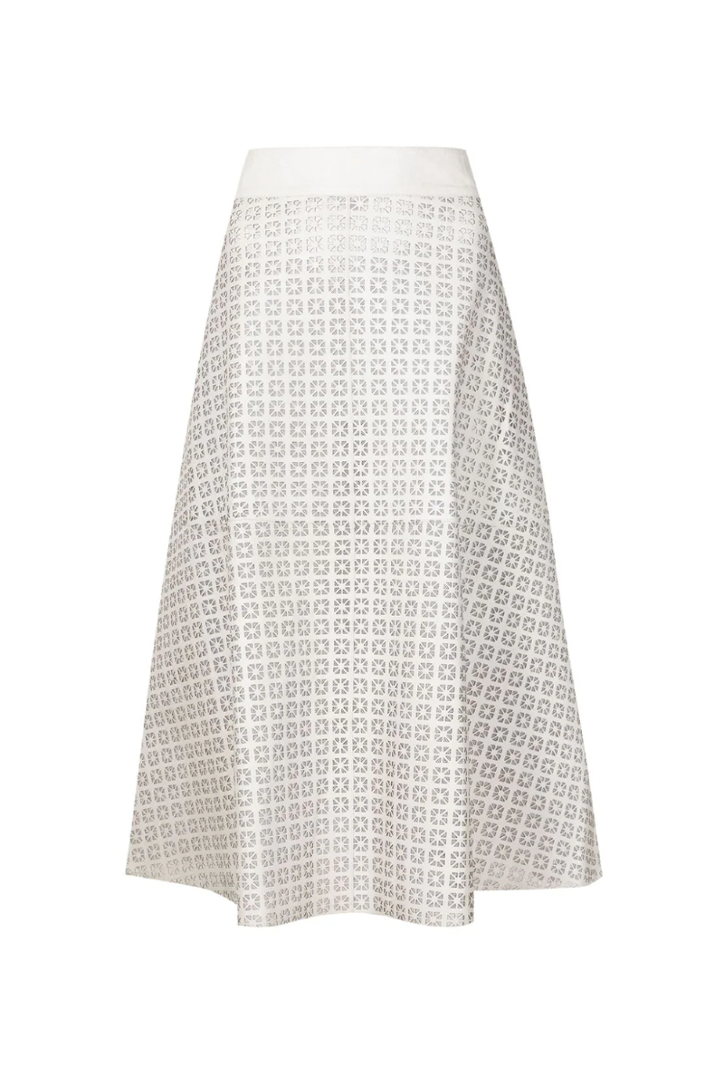 Elliot Leather Skirt White