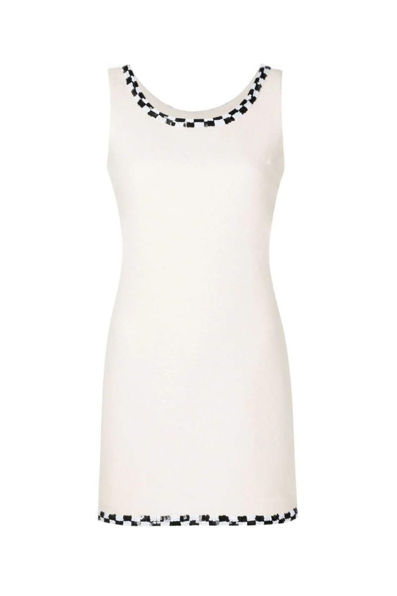 Ebony Tweed Dress White