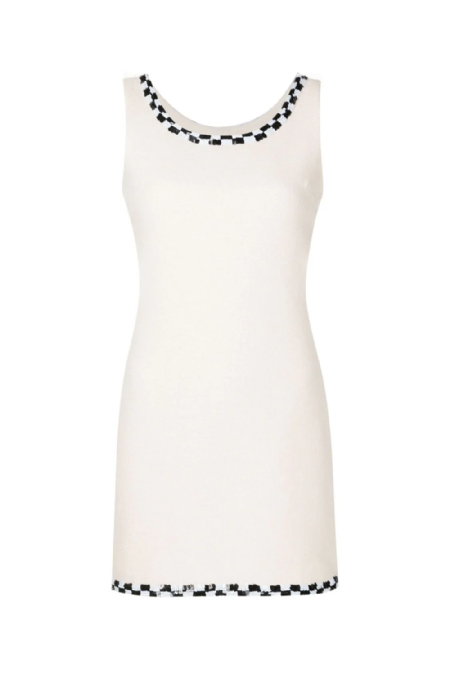 Ebony Tweed Dress White