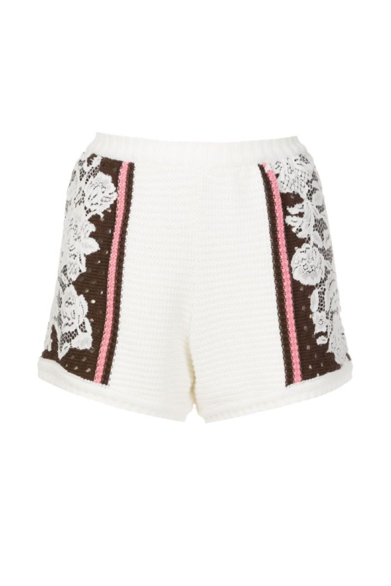 Ejina Knit Shorts Brown-Off White