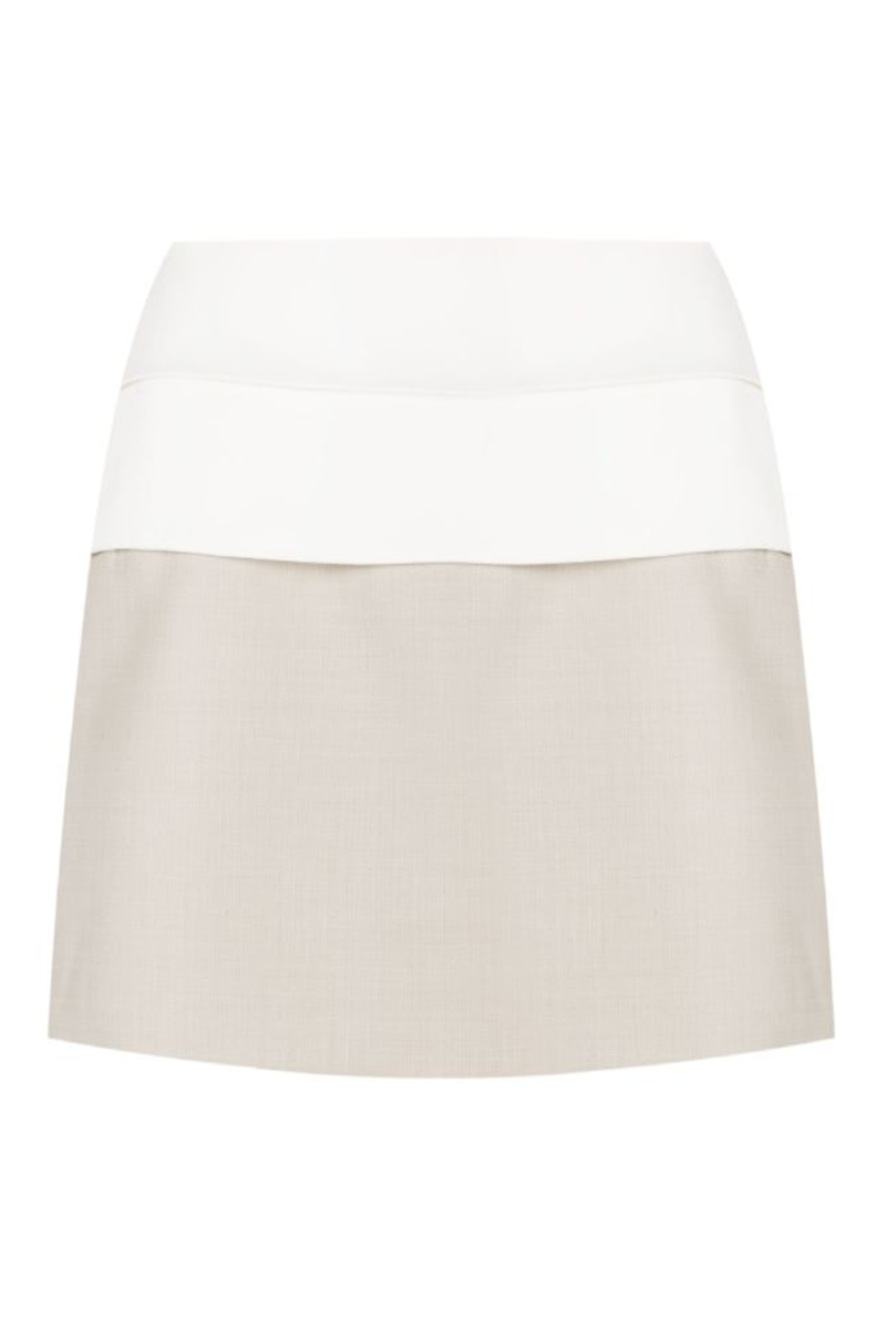 Mini Tailored Skirt Early I Etoupe - White