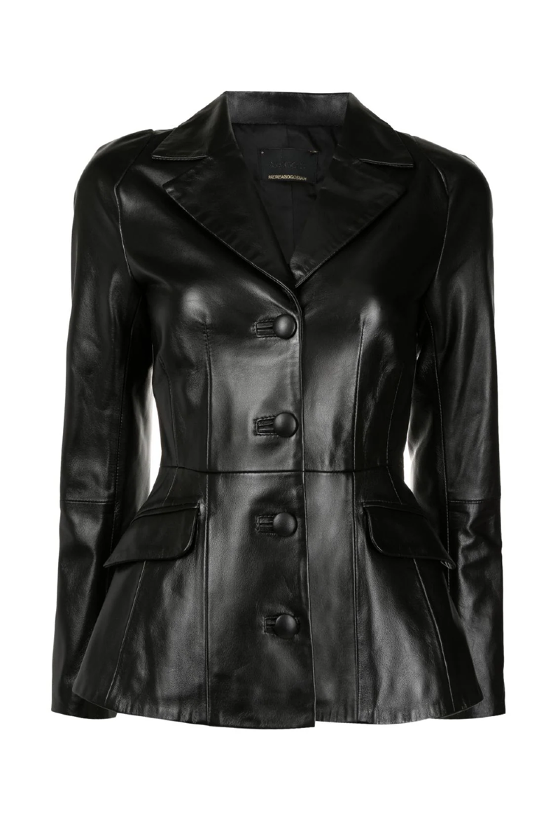 Evey Leather Blazer Black