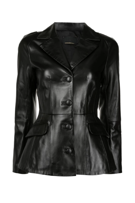 Evey Leather Blazer Black