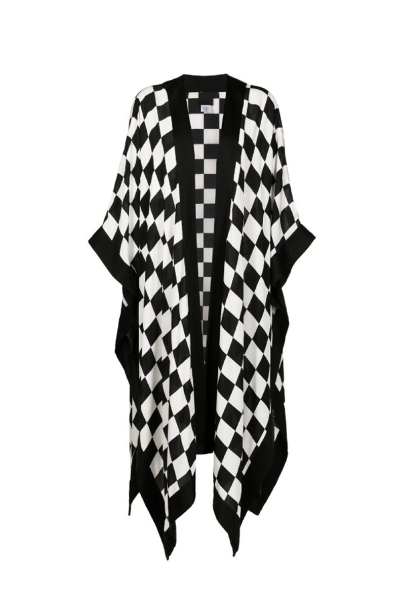 Euferika Silk Kimono Black-White