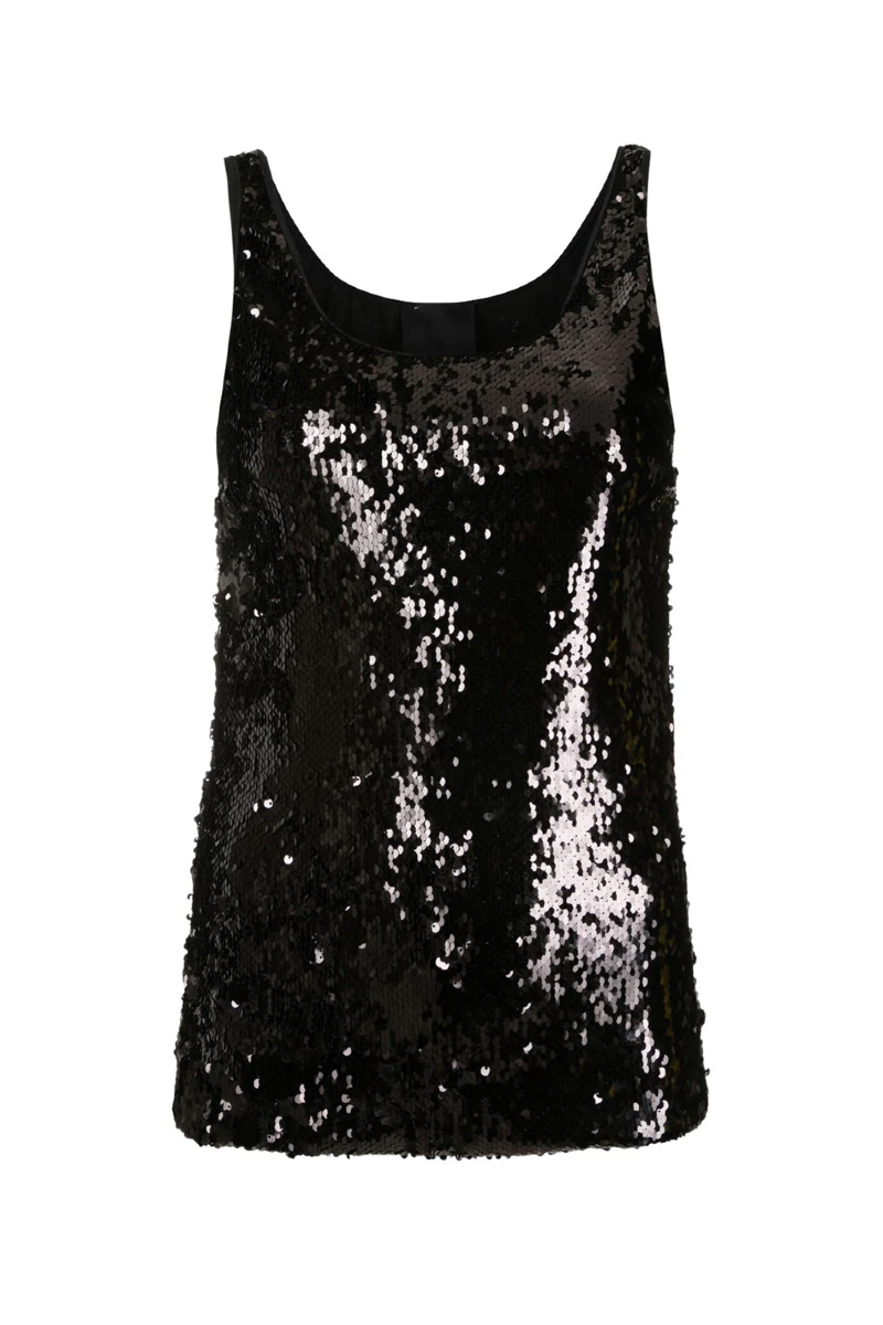 Ellix I Ct Sequined Tank Top Black