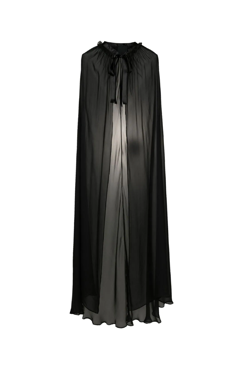 Enuo Silk Cape I Black