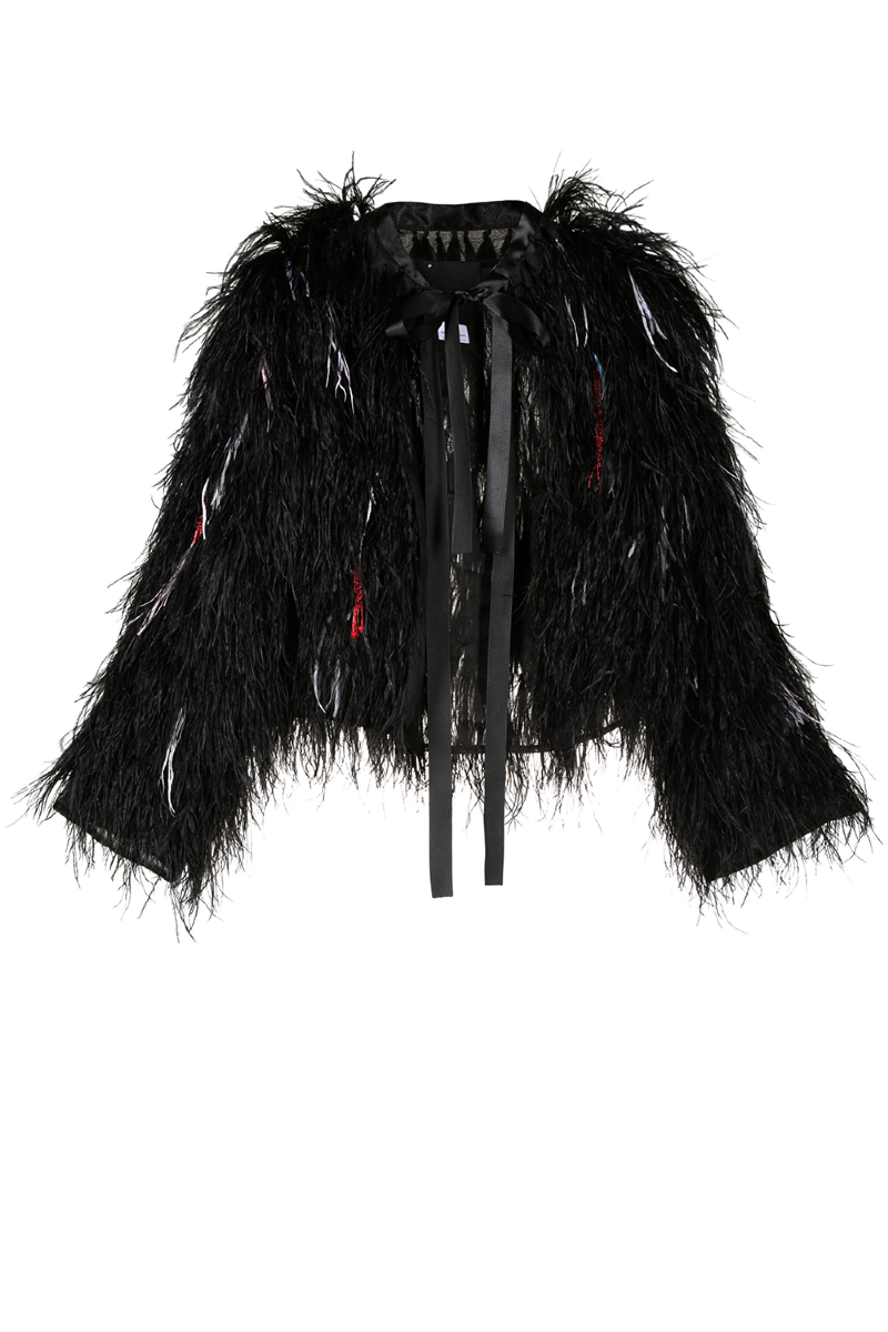 Elle Silk Coat I Black