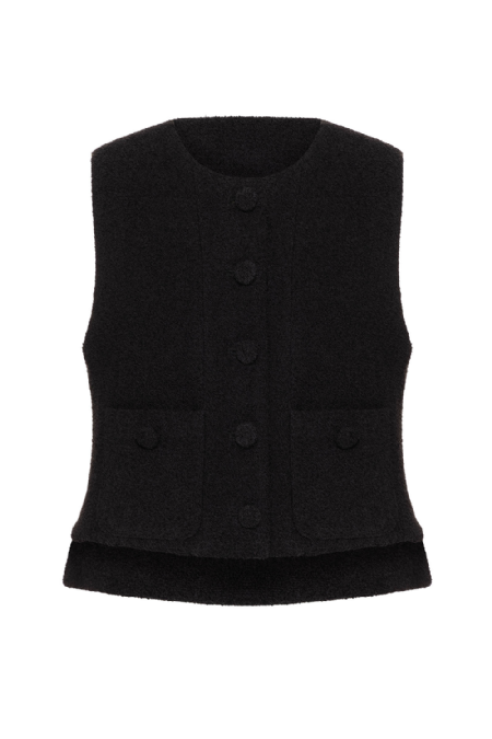 Fishy Tweed Vest I Black