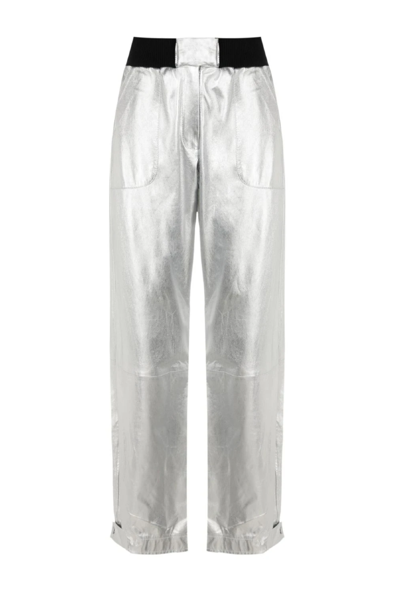 Feliaz Leather Pants I Silver