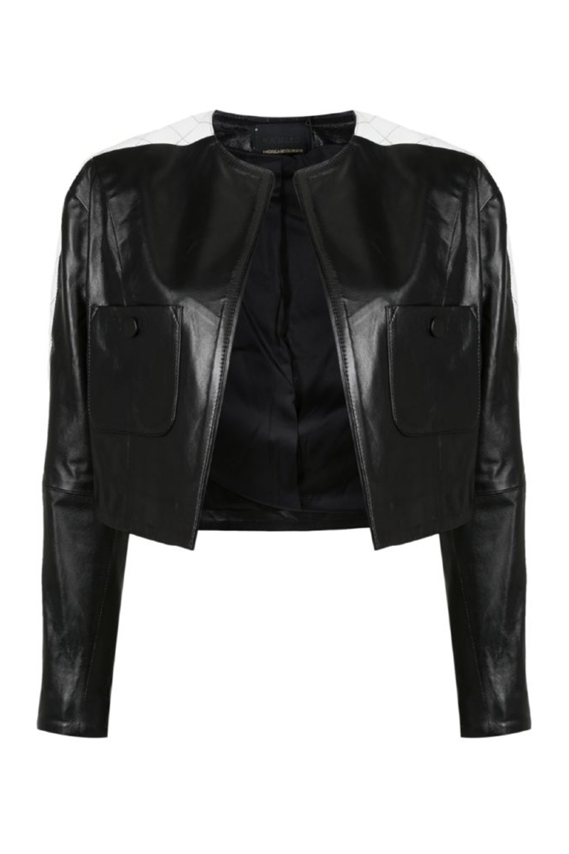 Fedunia Leather Jacket I Black-White