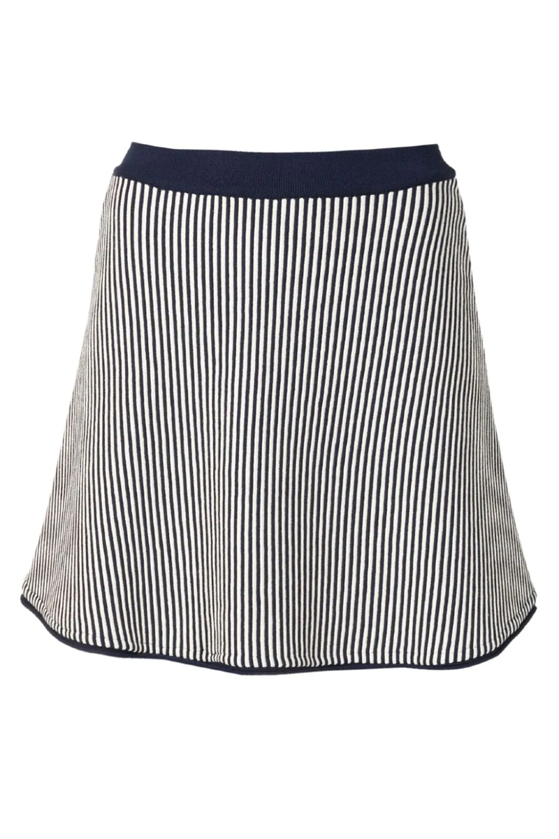 Fety Knit Skirt I  Blue Nuit-Off White