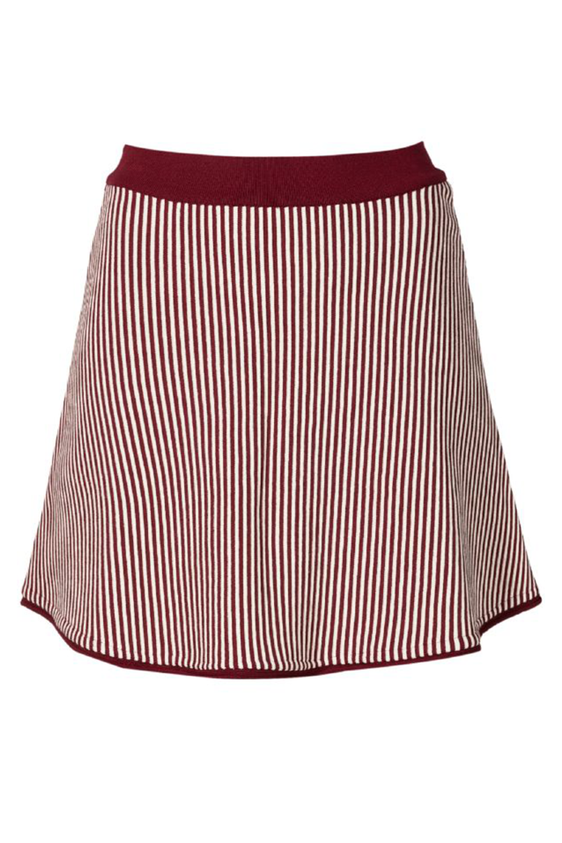 Fety Knit Skirt I Wine-Off White