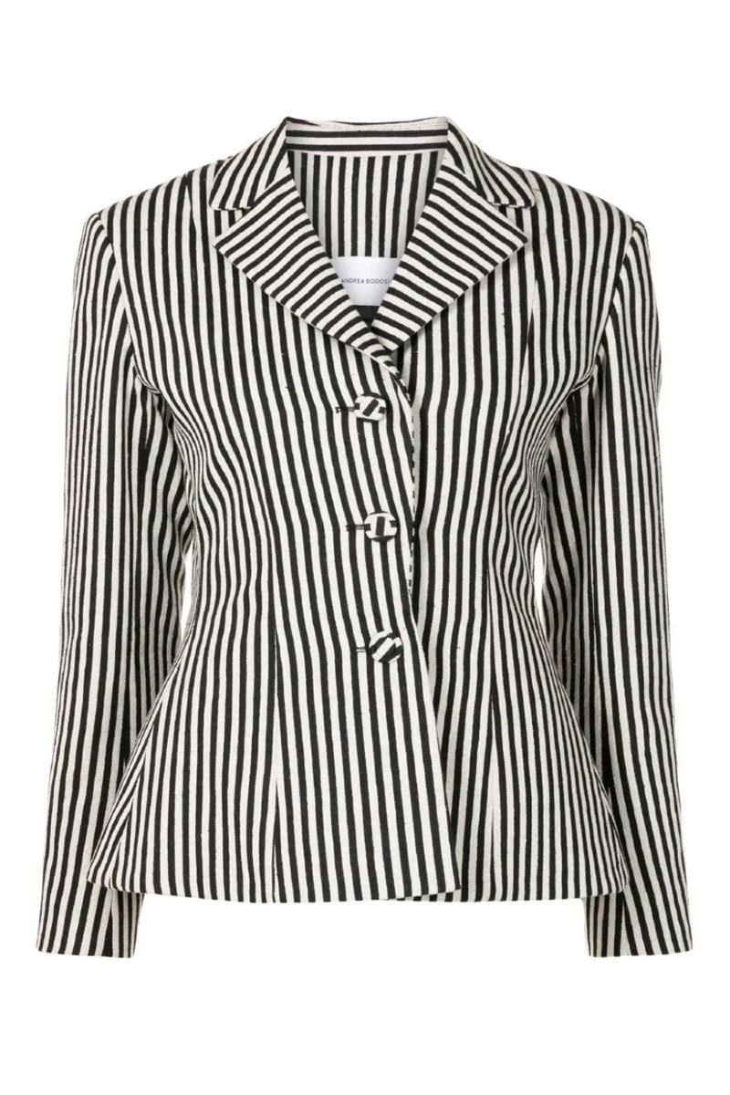 Fibi Tailored Blazer I  Black-Off White