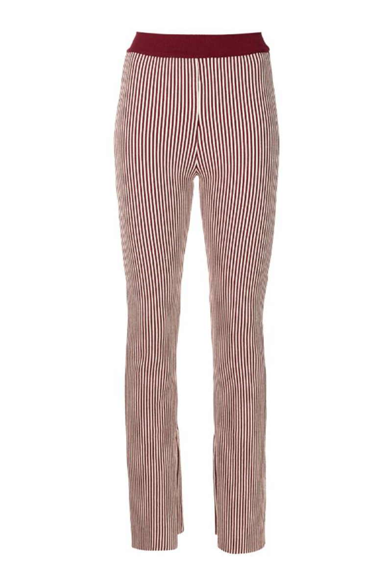 Frecini Knit Pants I Wine-Off White