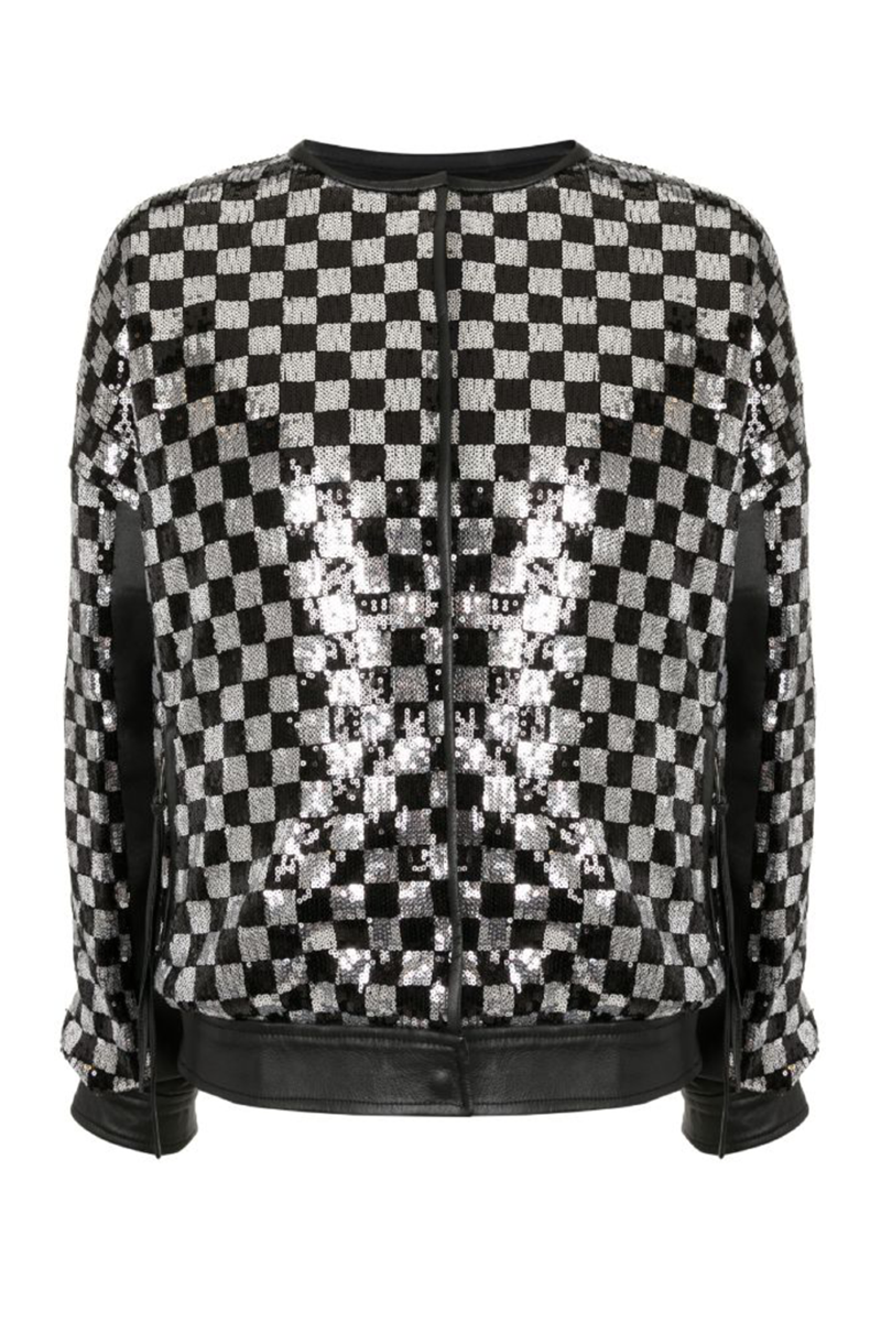 Leather Fleet Jacket I Black-White